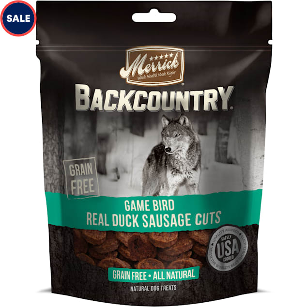 Merrick Backcountry Game Bird Real Duck Sausage Cuts Grain Free Dog Treats, 5 oz. - Carousel image #1