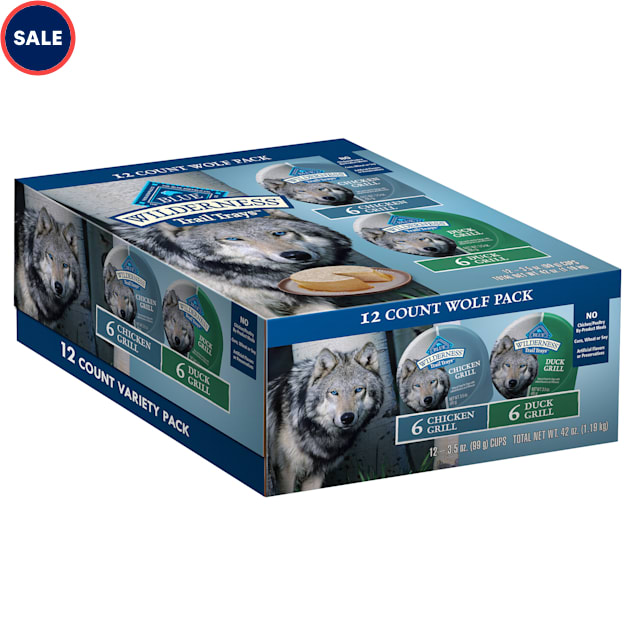 Blue Buffalo Blue Wilderness Duck and Chicken Variety Pack Wet Dog Food,  3.5 oz., Case of 12