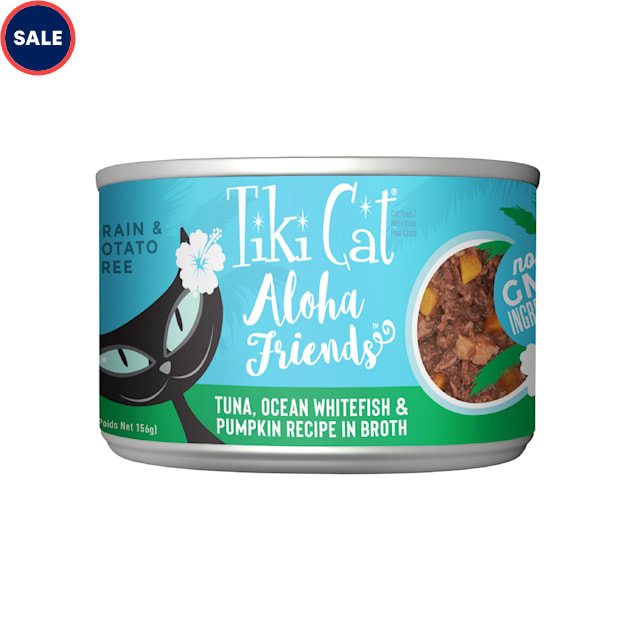 Tiki Cat Aloha Friends Tuna, Ocean Whitefish & Pumpkin Wet Cat Food, 5.5 oz., Case of 8 - Carousel image #1