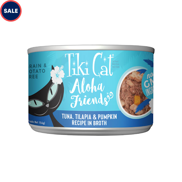 Tiki Cat Aloha Friends Tuna, Tilapia & Pumpkin Wet Cat Food, 5.5 oz., Case of 8 - Carousel image #1