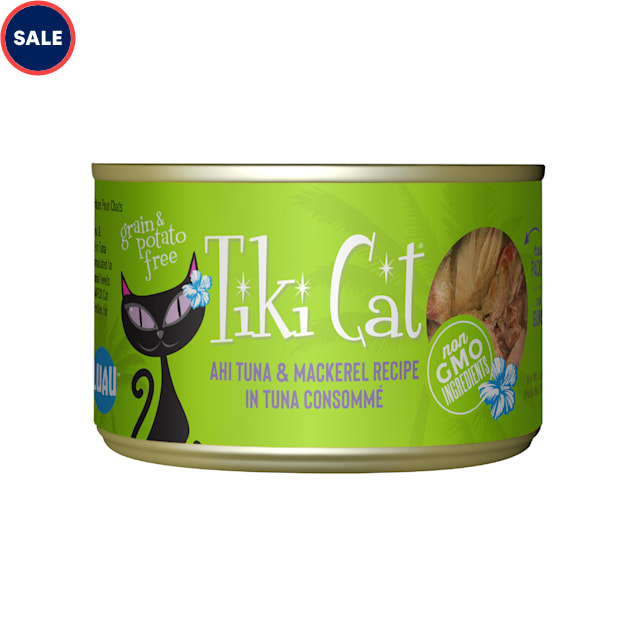 Tiki Cat Papeekeo Luau Ahi Tuna Mackerel Wet Cat Food, 6 oz., Case of 8 - Carousel image #1