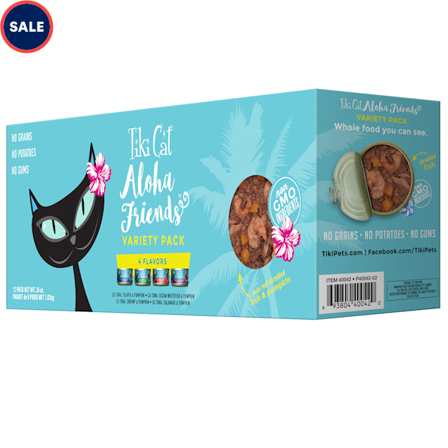 Tiki Cat Aloha Friends Variety Pack Wet Cat Food, 3 oz., Case 12 | Petco