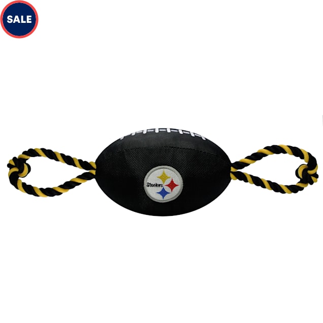 Pets First Pittsburgh Steelers Football Dog Toy, Medium - Carousel image #1