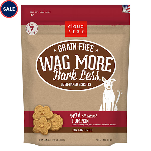 Cloud Star Wag More Bark Less Grain Free Pumpkin Dog Treats 2.5