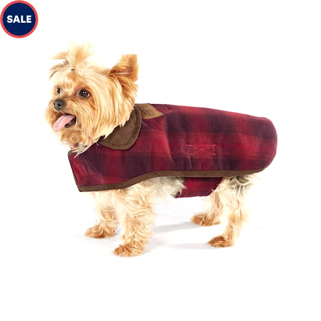 Pendleton Red Ombre Plaid Dog Coat, Extra Small - Carousel image #1