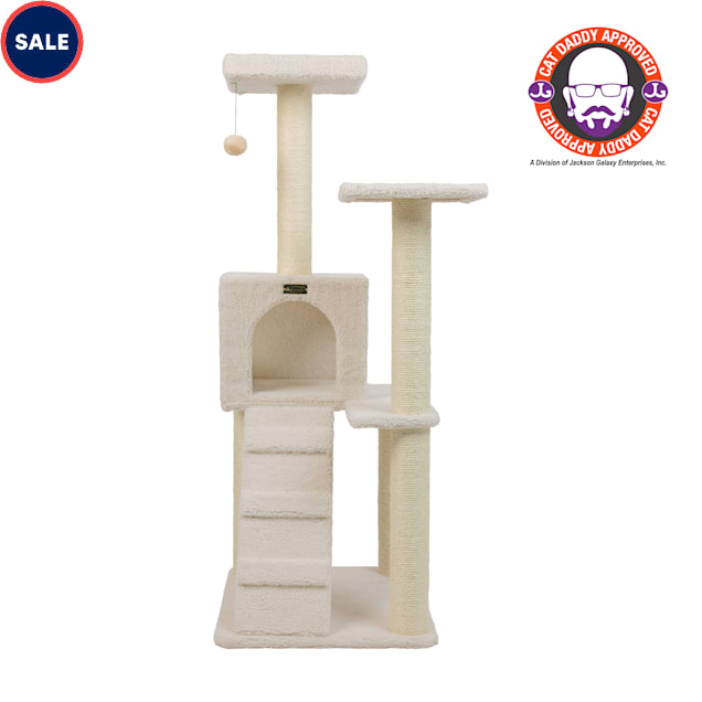 Armarkat Classic Real Wood Cat Tree B5301 Ivory, 53" H - Carousel image #1