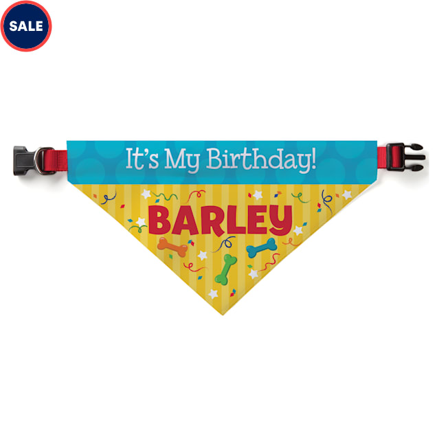 Custom Personalization Solutions It's My Birthday Personalized Pet Bandana Collar Cover - Carousel image #1