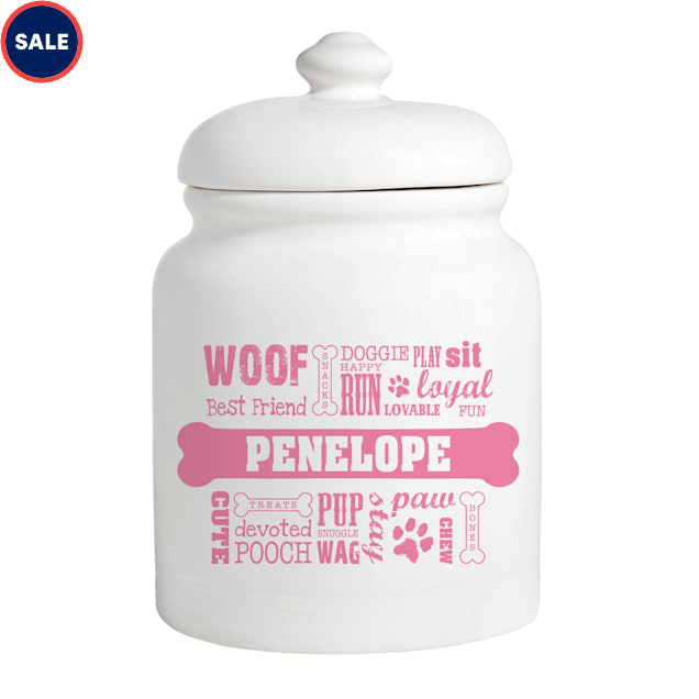 Pink dog treat jar cheap