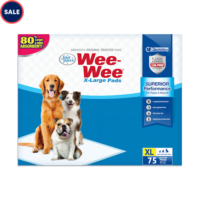 Wee-Wee XL Potty Pads, 75 Count - Carousel image #1
