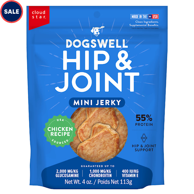 Dogswell Hip & Joint Jerky Minis Grain-Free Chicken Breast for Dogs, 4 ...