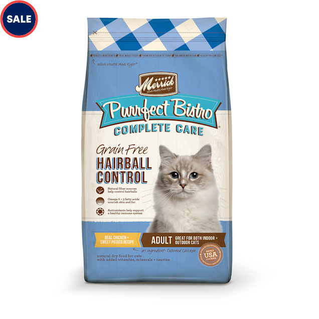 Merrick Purrfect Bistro Complete Care Grain Free Hairball Control Chicken Recipe Dry Cat Food, 4 lbs. - Carousel image #1