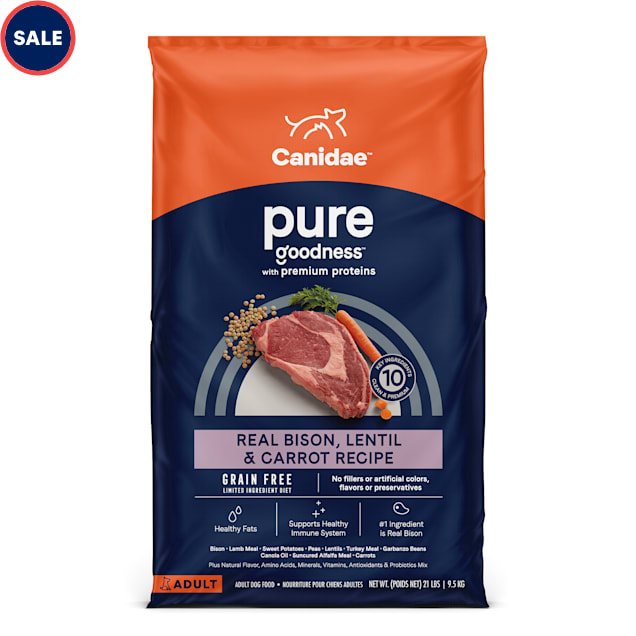 Canidae Pure Real Bison, Lentil & Carrot Recipe Adult Dry Dog Food, 21 lbs. - Carousel image #1