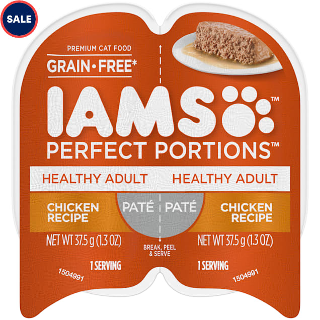 IAMS Perfect Portions Healthy Adult Grain Free Chicken Recipe Wet Cat Food Pate, 2.6 oz. - Carousel image #1