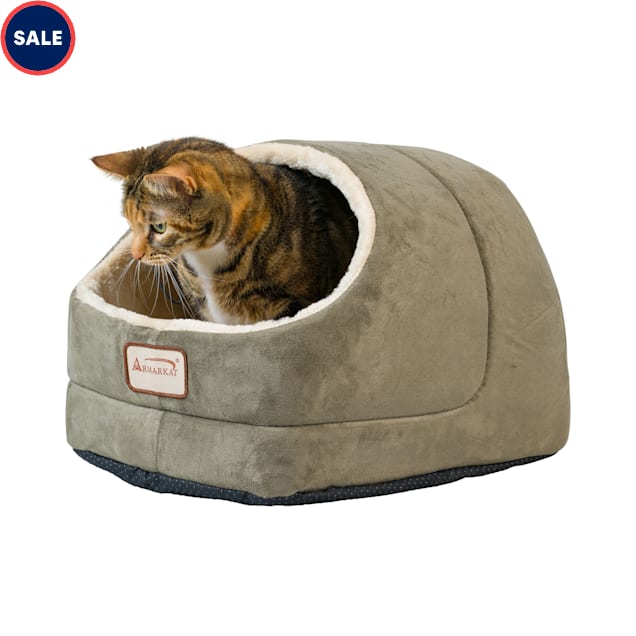 Armarkat Cave Cat Bed in Laurel Green, 18" L X 14" W - Carousel image #1