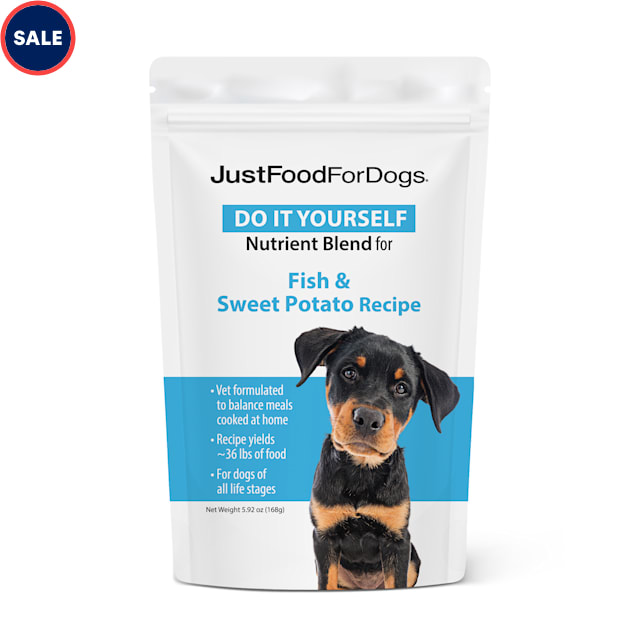JustFoodForDogs Do-It-Yourself Fish and Sweet Potato Dog Food Nutrients, 5.92 oz. - Carousel image #1