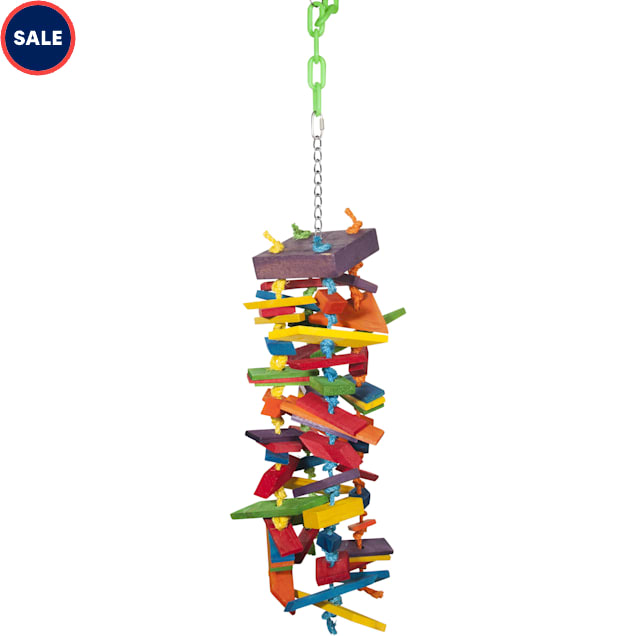 Image showcasing Caitec Paradise Waterfall Rope and Wood Bird Toy, Large | Petco
