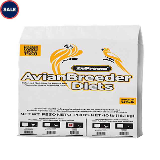 ZuPreem AvianBreeder Fruitblend Flavor Diet for Cockatiels Bird Food, 40 LBS - Carousel image #1