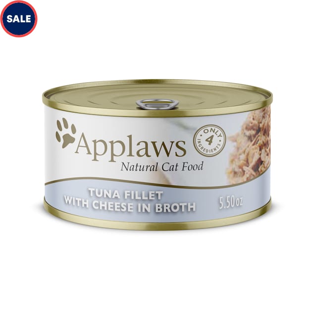 Applaws Natural Tuna Fillet with Cheese in Broth Wet Cat Food, 5.5 oz., Case of 24 - Carousel image #1