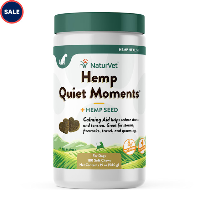 NaturVet Quiet Moments Plus Hemp Calming Aid Soft chews for Dogs, Count of 180 - Carousel image #1