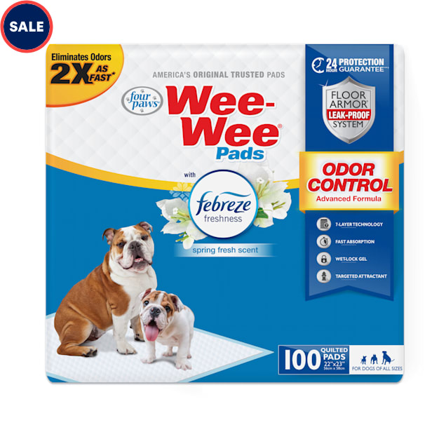 Wee-Wee Odor Control with Febreze Freshness Pads for Dogs, Count of 100 - Carousel image #1