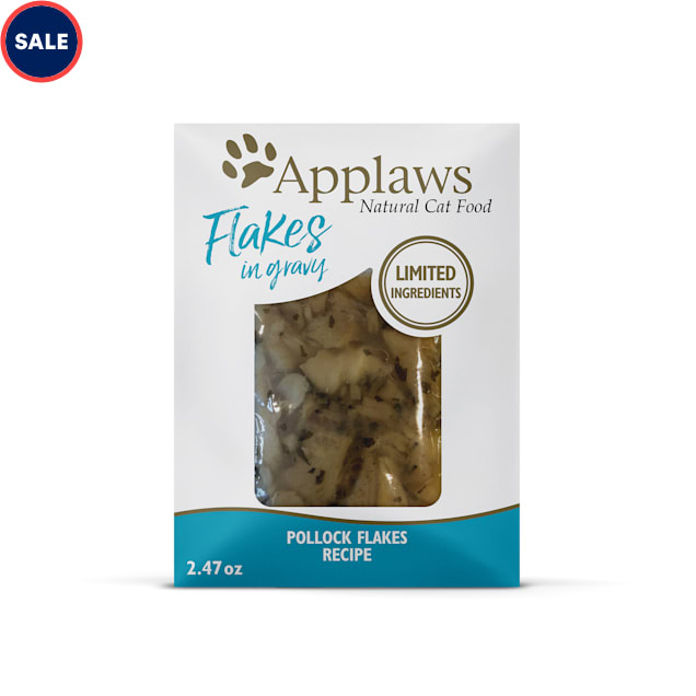 Applaws Natural Pollock Flakes in Gravy Wet Cat Food, 2.47 oz., Case of 12 - Carousel image #1