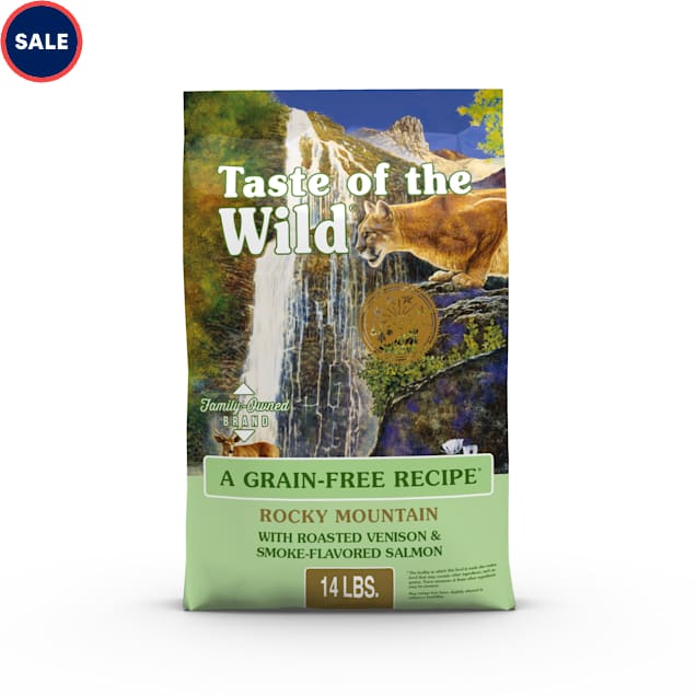 Taste of the Wild Rocky Mountain Grain-Free with Roasted Venison & Smoke-Flavored Salmon Dry Cat Food, 14 lbs. - Carousel image #1
