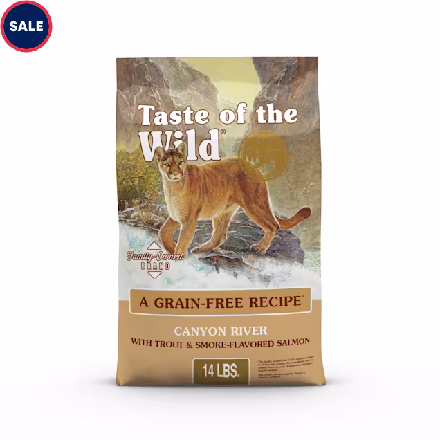 Taste of the Wild Canyon River Grain-Free with Trout & Smoke-Flavored Salmon Dry Cat Food, 14 lbs. - Carousel image #1