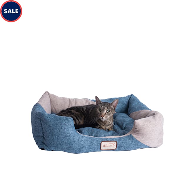 Armarkat Navy and Beige Model C47 Cat Bed 26 L X 21 W X 6 H