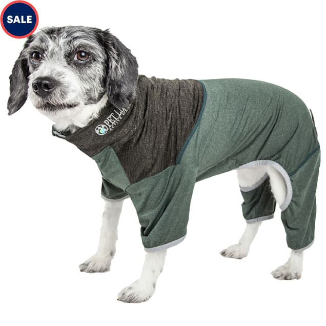 Pet Life Active Embarker Full Body Warm Up Green Dog Sweaters, XSmall Petco