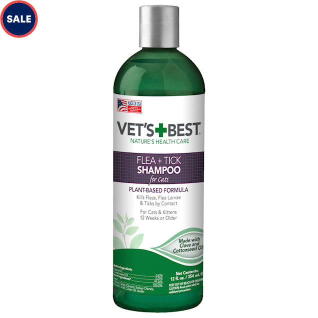 Vet's Best Advanced Strength Flea + Tick Cat Shampoo, 12 fl. oz. - Carousel image #1