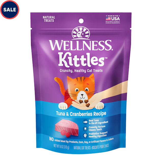 Wellness Kittles Natural Grain Free Tuna & Cranberries Cat Treats, 6 oz., Bag - Carousel image #1