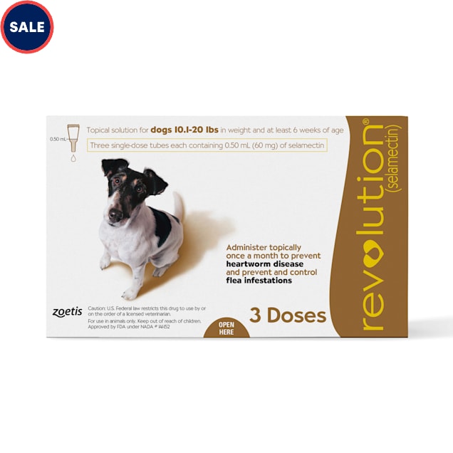 Revolution Topical Solution for Dogs 10.1-20 lbs, 3 Month Supply - Carousel image #1