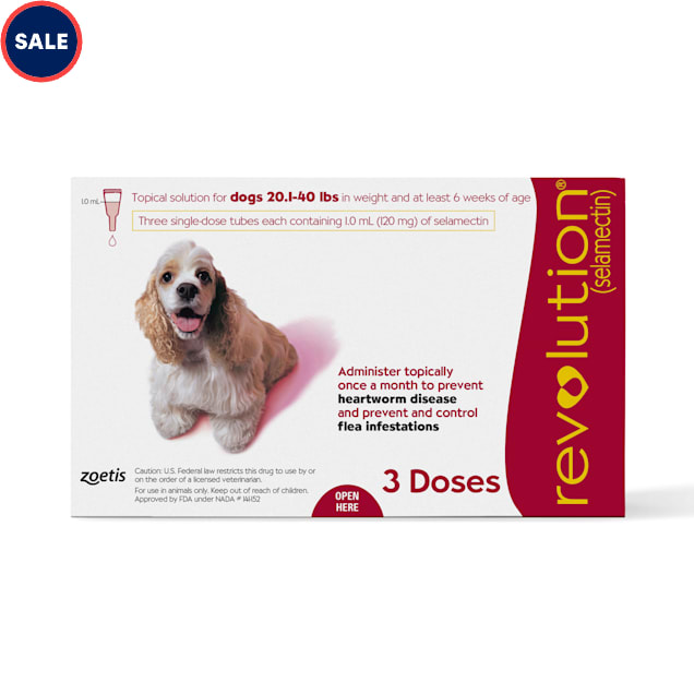 Revolution Topical Solution for Dogs 20.1-40 lbs, 3 Month Supply - Carousel image #1