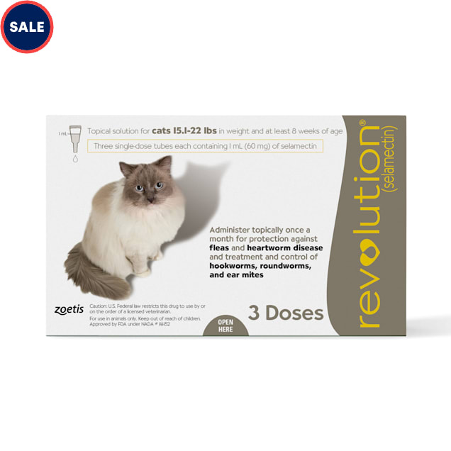 Revolution Topical Solution for Cats 15.1-22 lbs, 3 Month Supply - Carousel image #1