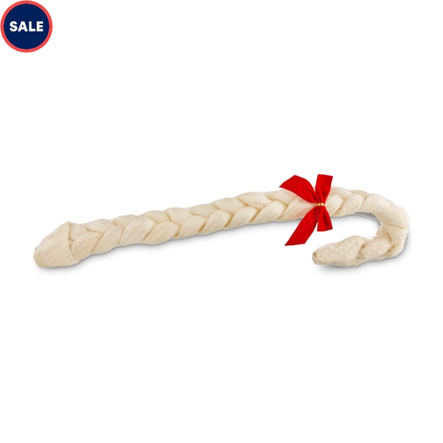 Holiday Tails Rawhide Braid Dog Chew, 4.2 oz, 23" - Carousel image #1