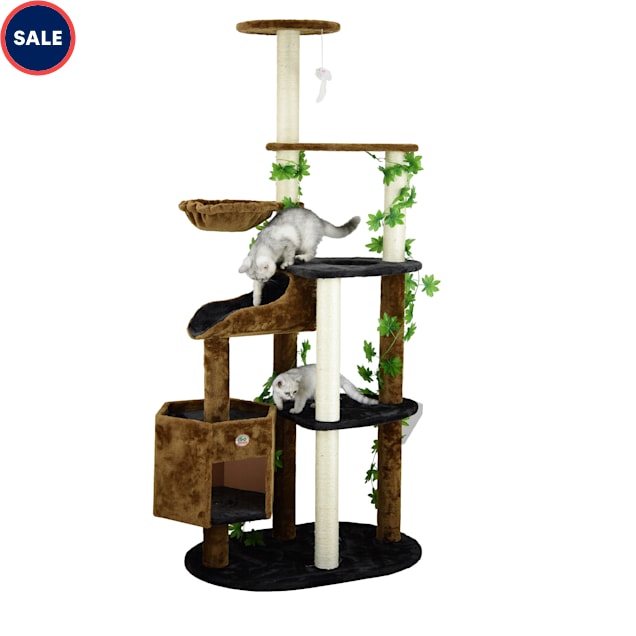 Go Pet Club Black and Brown 74" Forest Cat Tree Condo Petco