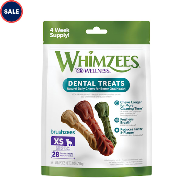 Whimzees Natural Grain Free Daily Dental X-Small Dog Treats, 7.4 oz., Pack of 28 - Carousel image #1