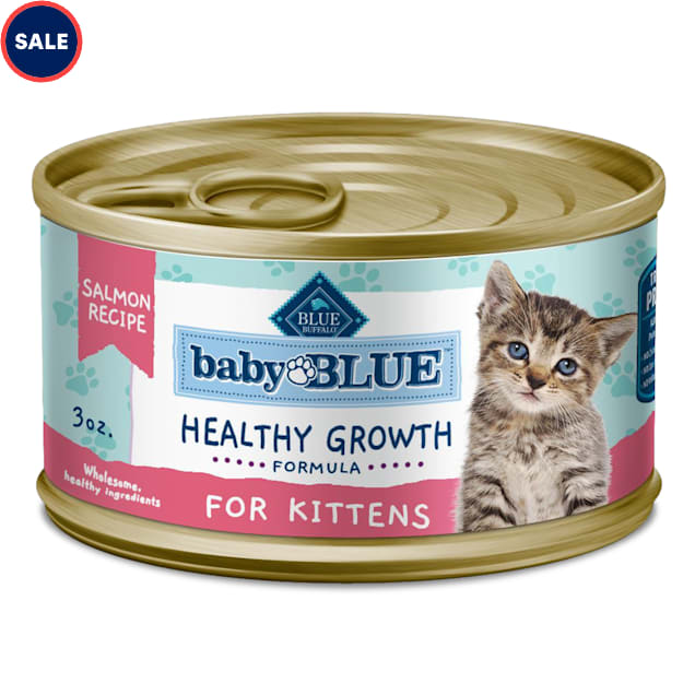 Blue Buffalo Baby BLUE Natural Grain-Free Healthy Growth Formula with DHA, Salmon Pate Wet Food for Kittens, 3 oz., Case of 24 - Carousel image #1
