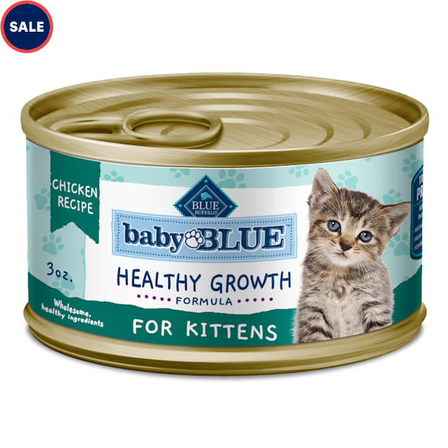 Blue Buffalo Baby BLUE Natural Grain-Free Healthy Growth Formula with DHA, Chicken Pate Wet Food for Kittens, 3 oz., Case of 24 - Carousel image #1