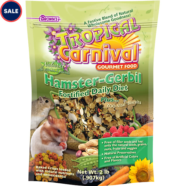Brown's Tropical Carnival Natural Hamster & Gerbil Fortified Daily Diet Food, 2 lbs. - Carousel image #1