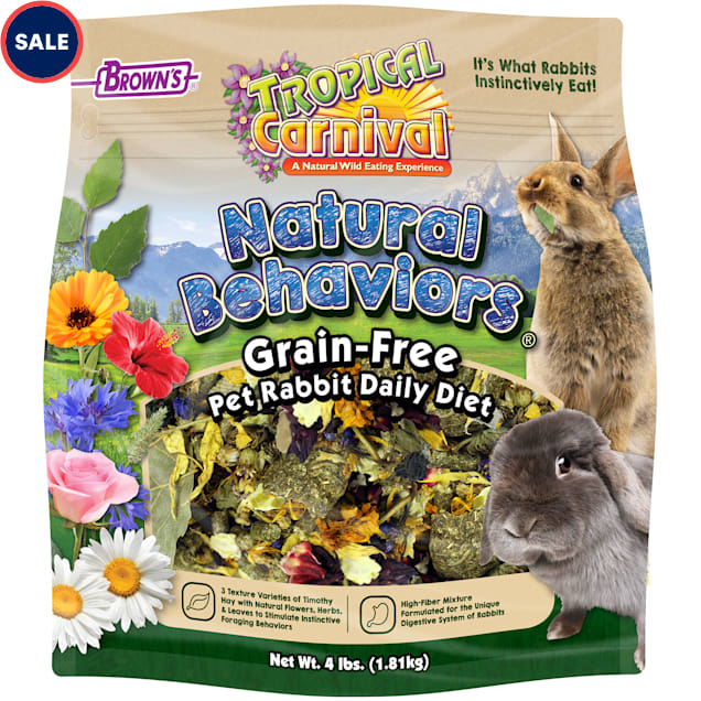 Brown's Tropical Carnival Natural Behaviors Grain-Free Pet Rabbit Daily Diet Food, 4 lbs. - Carousel image #1