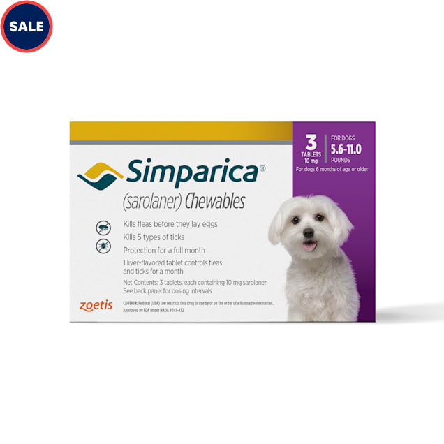Simparica Chewable for Dogs 5.6-11 lbs, 3 Month Supply - Carousel image #1