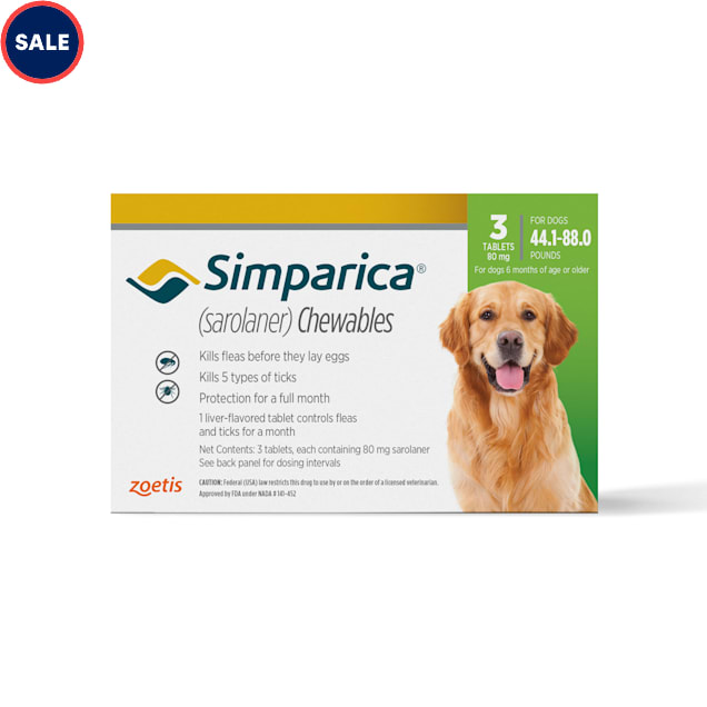 Simparica Chewable for Dogs 44.1-88 lbs, 3 Month Supply - Carousel image #1