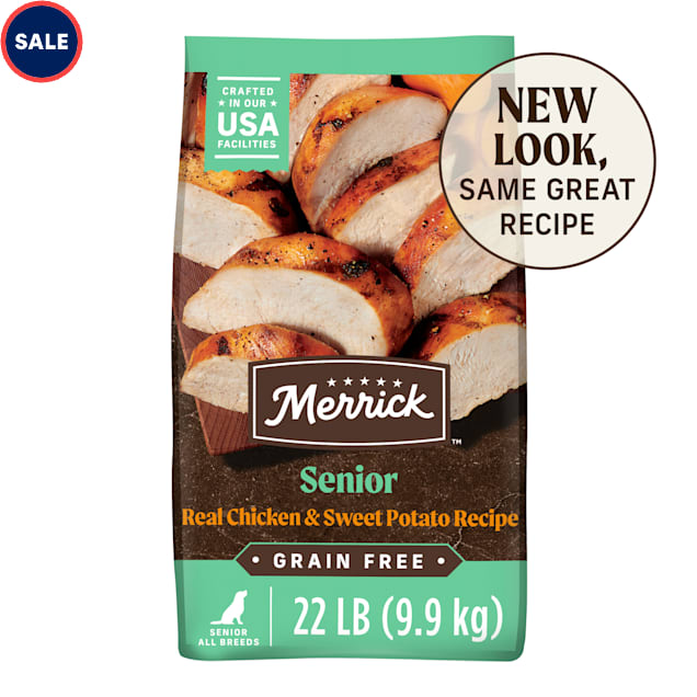 Merrick Grain Free Real Chicken & Sweet Potato Recipe Senior Dry Dog Food, 22 lbs. - Carousel image #1