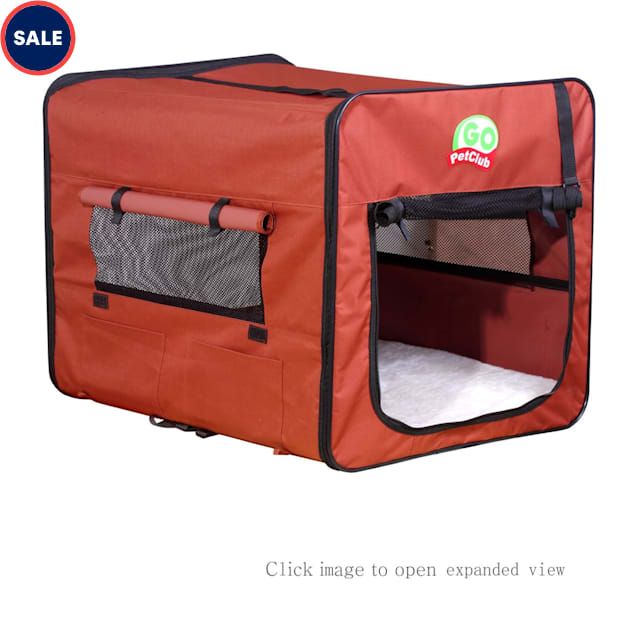 Go Pet Club Folding Brown Soft Dog Crate, 32" L X 22.25" W X 23.5" H