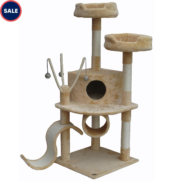 55" Cat Scratching Tree Kitty Play Center House Toy Condo Posts Pet Furniture 