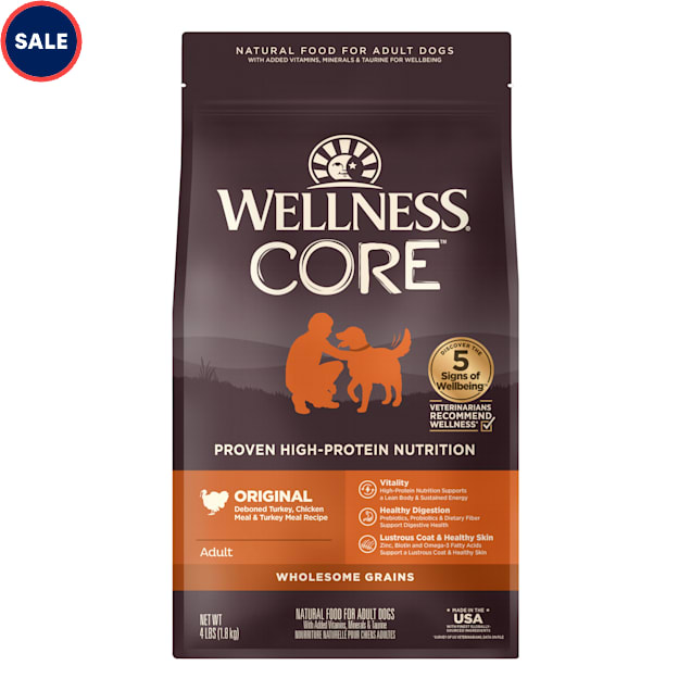 Wellness CORE Wholesome Grains Original Turkey Recipe Dry Dog Food, 4