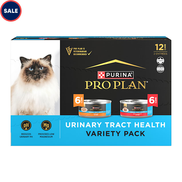 Purina Pro Plan SPECIALIZED Urinary Tract Health Chicken and Beef Entrees  Wet Cat Food Variety Pack, 5.5 oz., Count of 12 Petco