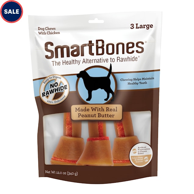 SmartBones Large Bones Chicken Peanut Butter No Rawhide Dog