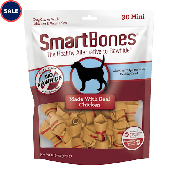SmartBones Mini Bones Vegetable & Chicken No-Rawhide Dog Chews, 16.9 oz., Count of 30 - Carousel image #1